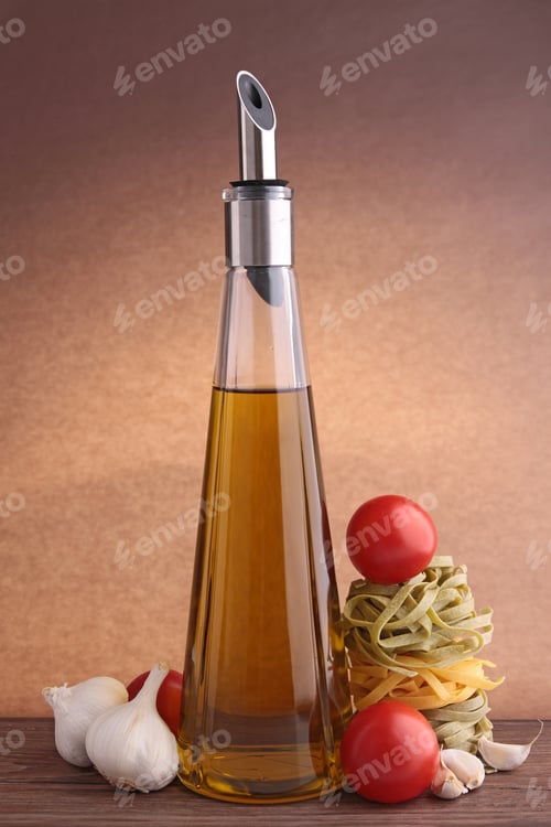 Preview: Bottle Of Oil Olive And Ingredient