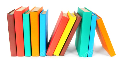Preview: Multi-Coloured Books. On A White Background.