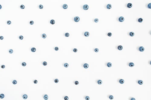 Preview: Blueberries On White Background. Food Blog Or Magazine Concept Texture