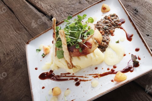 Preview: Rolled Stuffed Belly Pork Plated Dinner
