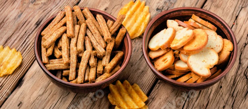 Preview: Crispy Potato Chips In Bowl.Homemade Potato Chips