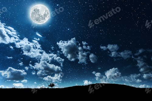 Preview: Night Sky Above Rocky Mountains Background