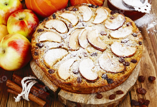 Preview: Pie With Pumpkin, Apples And Powdered Sugar
