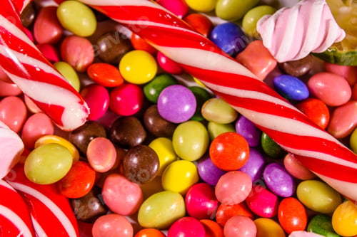 Preview: Texture Of The Many Different Candies For Background