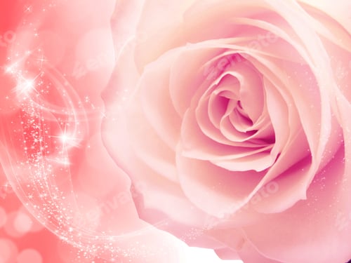 Preview: Rose Flower Background Love Wedding Card With Blurs Lights