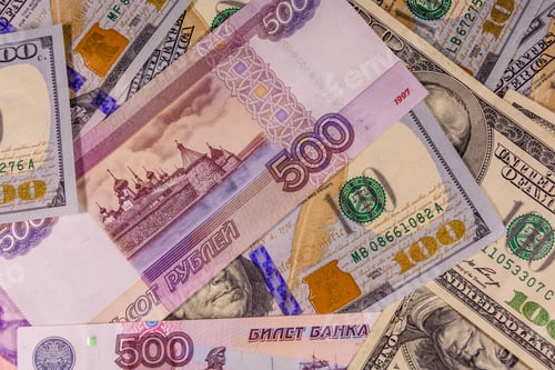 Preview: Background Of The American And Russian Banknotes