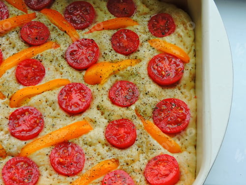 Preview: Focaccia. Focaccia Baking In The Oven.