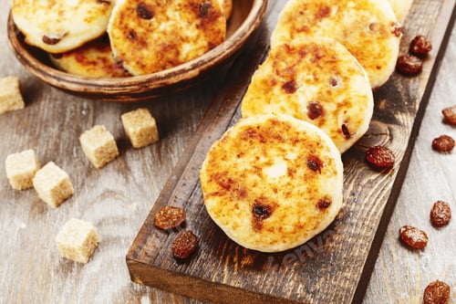Preview: Cottage Pancakes With Raisins On The Table