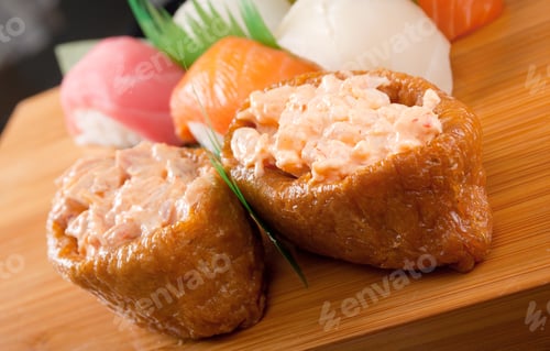 Preview: Set Of Japanese Sushi. Traditional Japanese Food