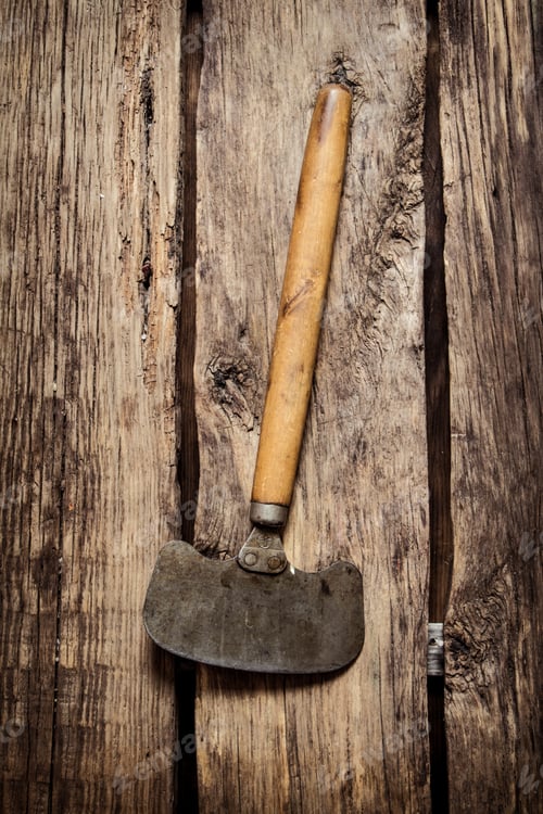 Preview: Old Carving Knife . On A Wooden Background.