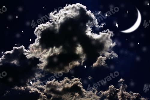 Preview: Night Sky With Stars And Moon