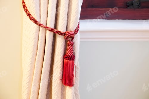 Preview: Curtain Tie Back Fastener Red Detail