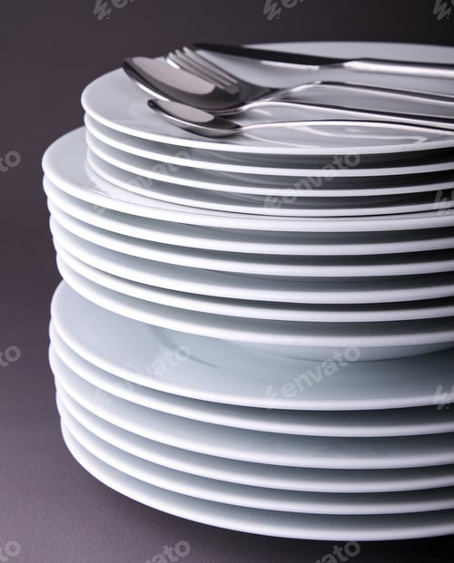 Preview: Pile Of Plate And Cutlery