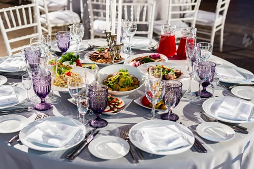 Preview: Gourmet Meat Meals Assortment Flat Lay. Top View On Restaurant Table With Menu Of Tasty Grilled