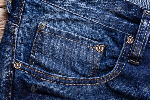 Preview: Close Up of Blue Denim Jeans Pocket