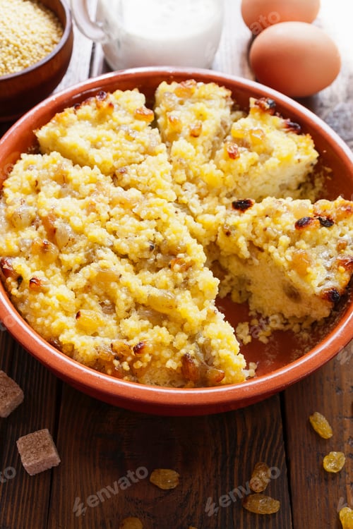 Preview: Millet Casserole With Raisins On The Table