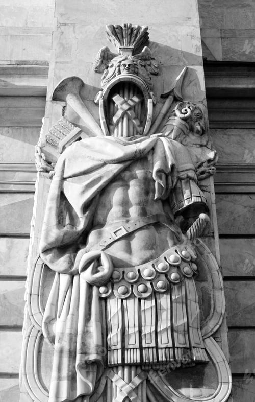 Preview: Fragment Of Facade Of The Mikhailovsky Castle In St.Petersburg, Russia. Black And White.