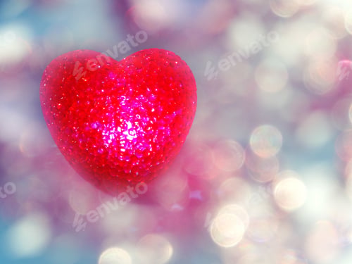 Preview: Love Valentine'S Day With Red Heart On Shiny Background