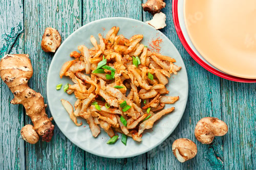 Preview: Fried Jerusalem Artichoke Roots Or French Fries.