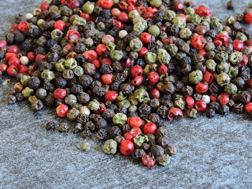 Preview: Mix Of Peppercorns. Close Up. Copy Space.