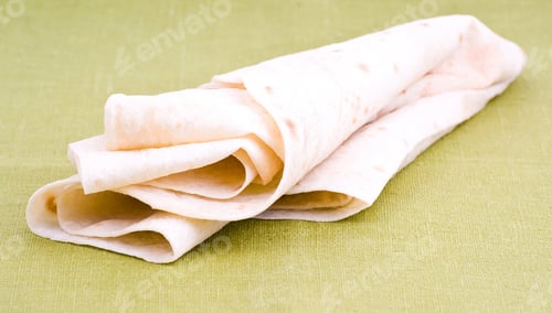 Preview: Traditional Azeri Lavash (Bread) Isolated On Green