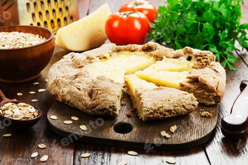 Preview: Galetta With Oat Flakes And Cheese On The Table