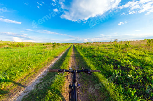 Preview: Mountain Biking Down Hill Descending Fast On Bicycle. View From Bikers Eyes.
