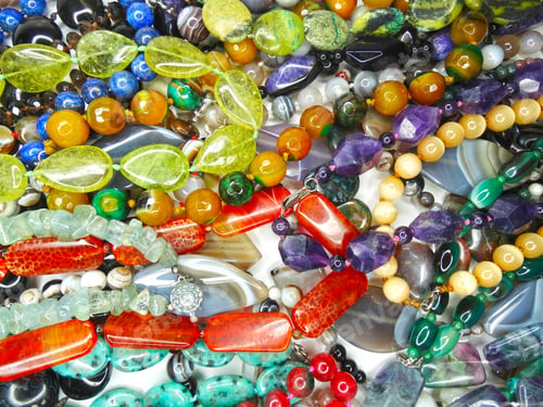 Preview: Jewelry Background Fashion Beads Necklace With Bright Crystals