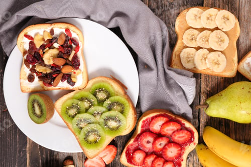 Preview: Assorted Of Toast With Fruits- Breakfast Toast, Sandwich
