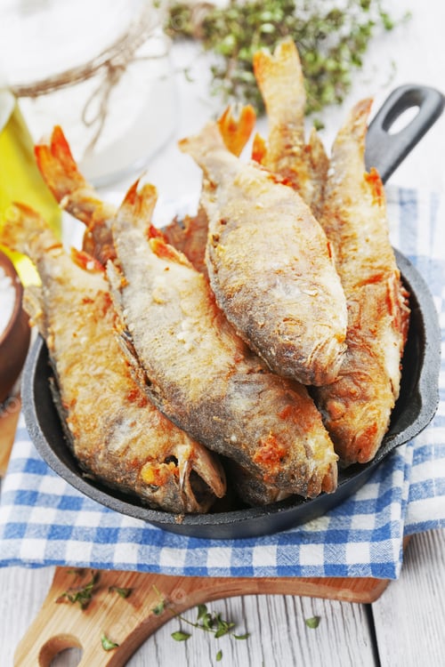 Preview: Fried Fish In A Frying Pan On The Table
