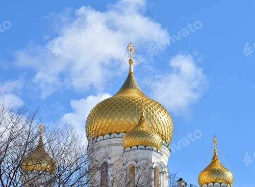 Preview: Voskresensky Cathedral Of Orthodox Voskresensky Novodevichy Convent In St.Petersburg, Russia.