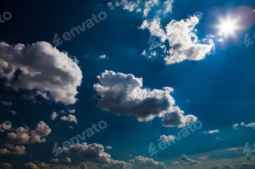 Preview: Blue Sky With White And Grey Clouds