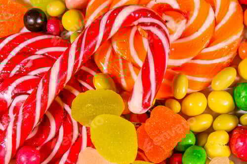 Preview: Texture Of The Different Sweet Candies For Background