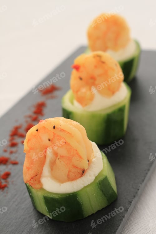 Preview: Prawn And Cucumber Canape