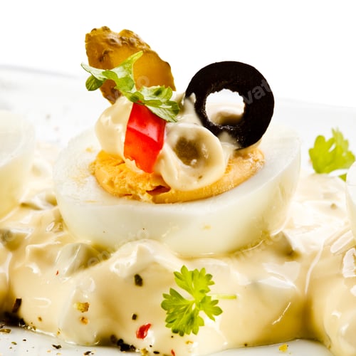Preview: Boiled Eggs With Mayonnaise And Vegetables