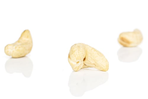 Preview: Group Of Three Whole Brown Nut Cashew Isolated On White Background