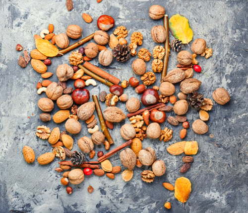 Preview: Different Types Of Nuts.Nuts Set For Healthy Diet.Nuts Background