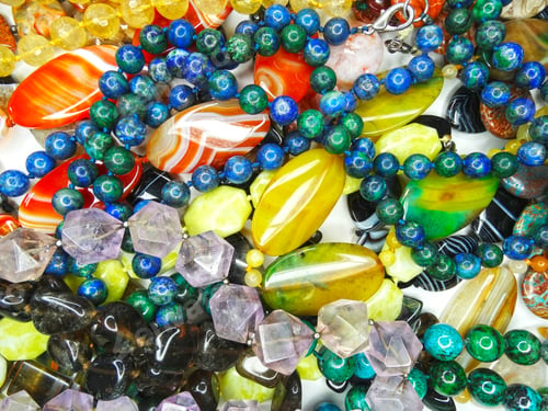 Preview: Jewelry Background Fashion Beads Necklace With Bright Crystals