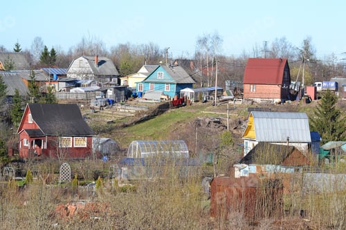Preview: Russian Village Petro-Slav At Spring Day, Near St. Petersburg