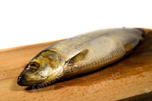 Preview: Salted Fresh Herring On A Kitchen Board