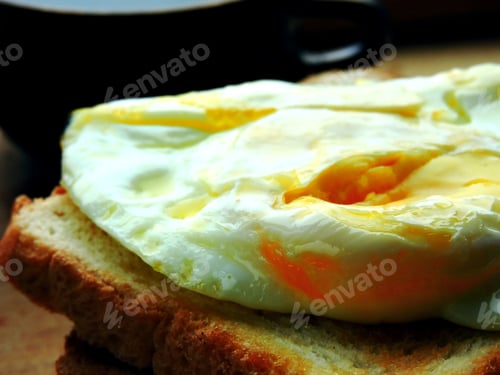 Preview: Toast With An Omelette. Close Up.