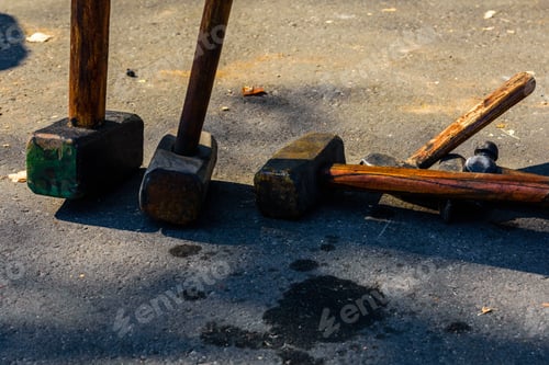 Preview: A Few Blacksmith Hammers On The Ground
