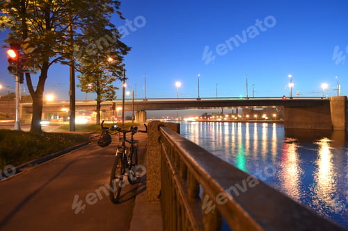 Preview: Embankment Of Neva River At Night, St.Petersburg, Russia.