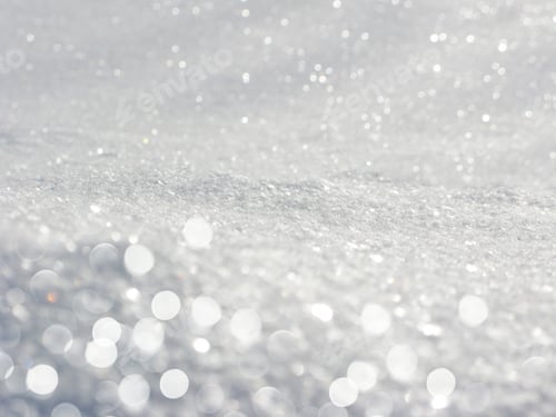 Preview: Abstract White Background Colorful Blurred Christmas Light Garland Snow