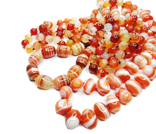 Preview: Carnelian Gemstone Beads Isolated On White Background