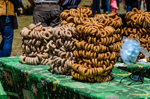 Preview: Bunch Of The Fresh Bagels On A Table