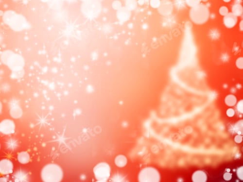 Preview: Abstract Gold Background Colorful Blurred Christmas Tree Light Garland