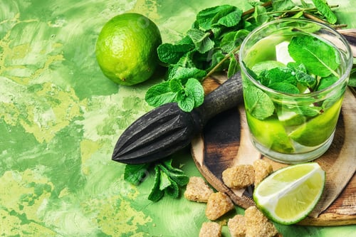 Preview: Cold Refreshing Summer Cocktail Mojito With Lime And Peppermint