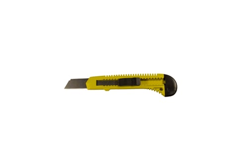 Preview: Yellow Stationery Knife Isolated On A White Background