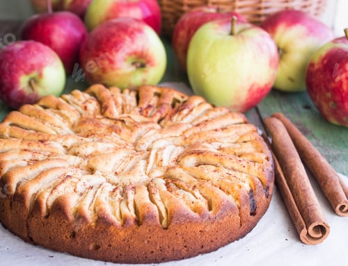 Preview: Homemade Cake With Apples And Cinnamon